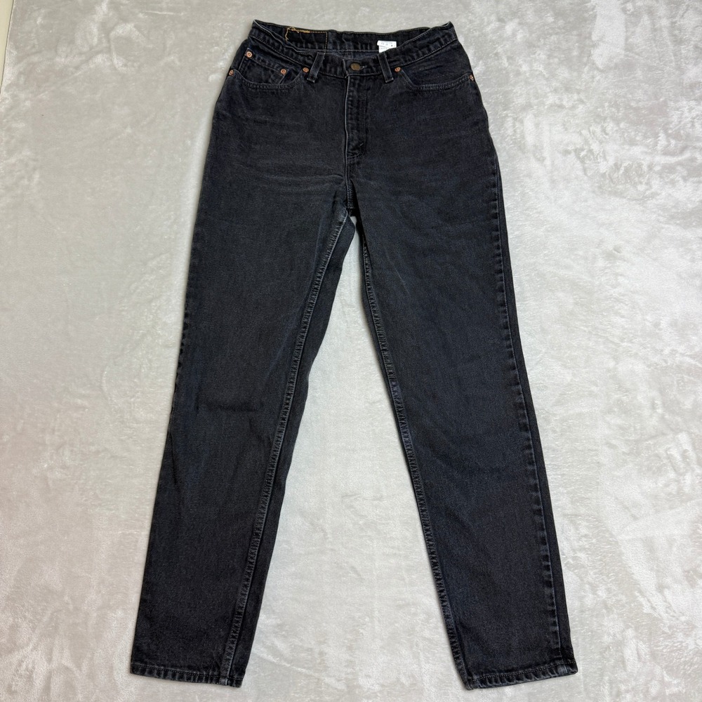 VTG Levis 512 Slim Tapered Jeans Junior Women 11 JR Black High Rise Mom 90s USA